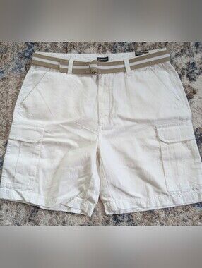 St.‎ John Bay Shorts Mens  Khaki Casual Outdoors Cargo Belted Hiking Shorts